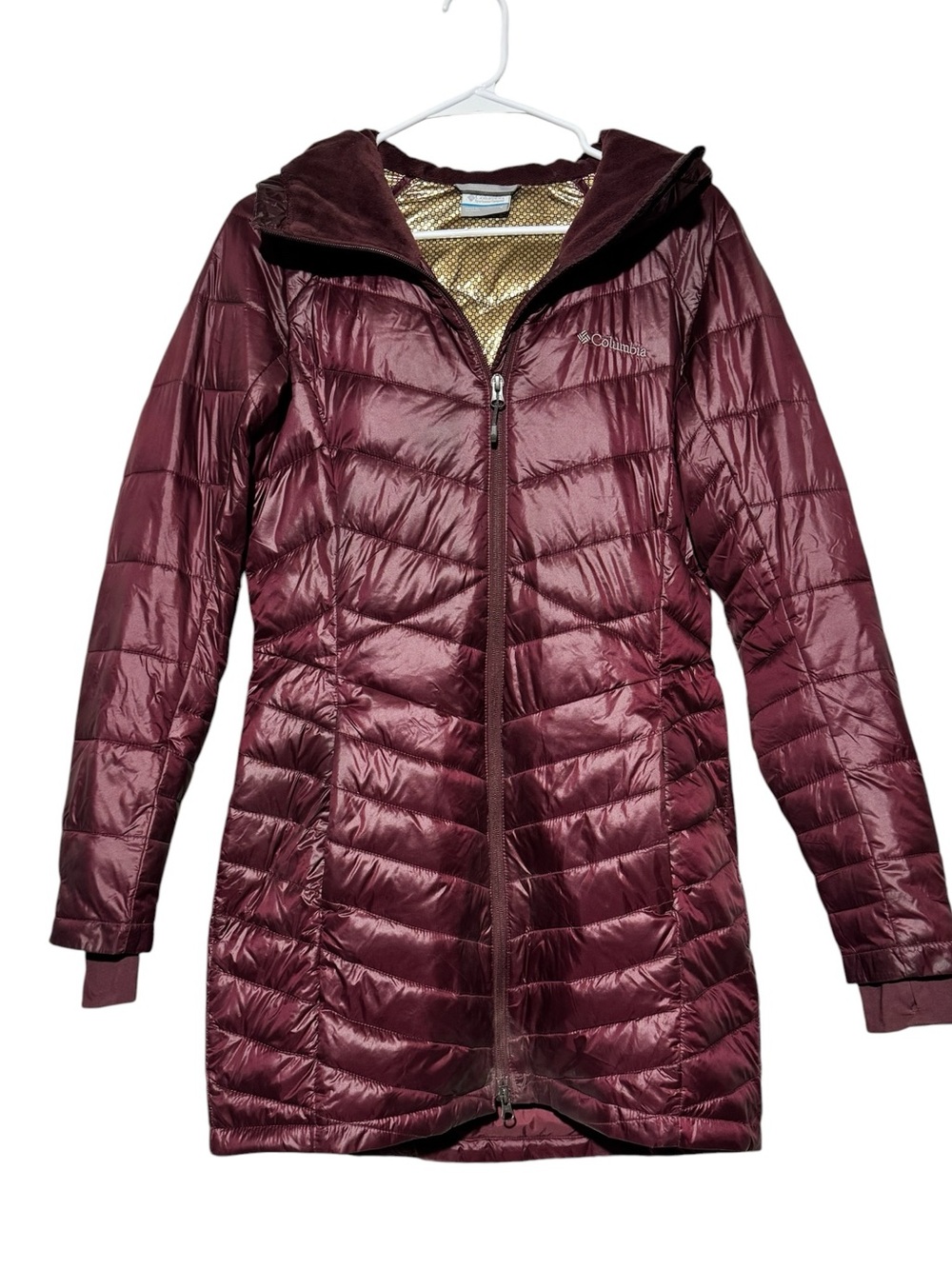 Columbia Joy Peak Parka Coat Women Size Small Puffer Quilted Long Winter Hooded